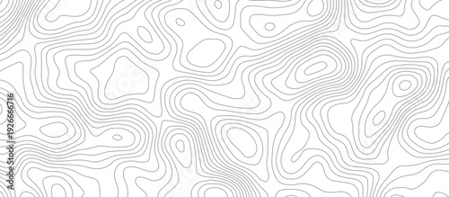 Geometric topographic map background with horizontal wave lines mountain relief texture. abstract geography illustration modern graphic design.