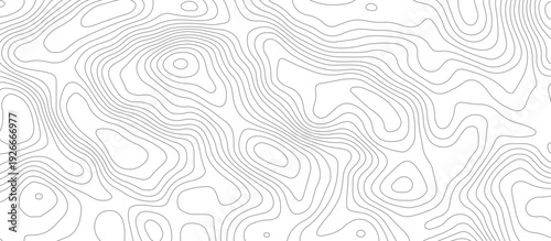 Geometric topographic map background with horizontal wave lines mountain relief texture. abstract geography illustration modern graphic design.