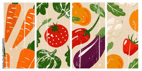 A vibrant illustration showcasing various fresh fruits and vegetables