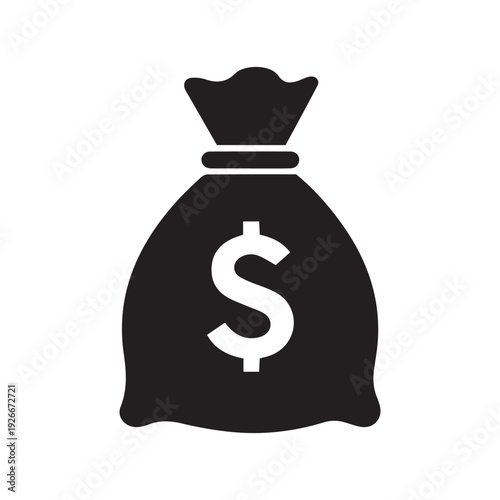 Money Bag Icon with Dollar Sign Illustration
