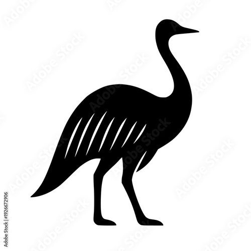 Minimalist Emu Silhouette Graphic