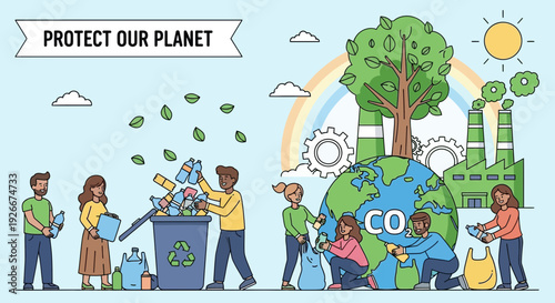 protect our planet, recycling and environmental protection concept