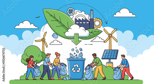 environmental protection, recycling and waste management concept