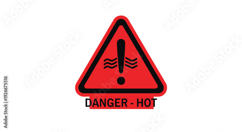 Warning sign depicting hot water danger a striking black silhouette