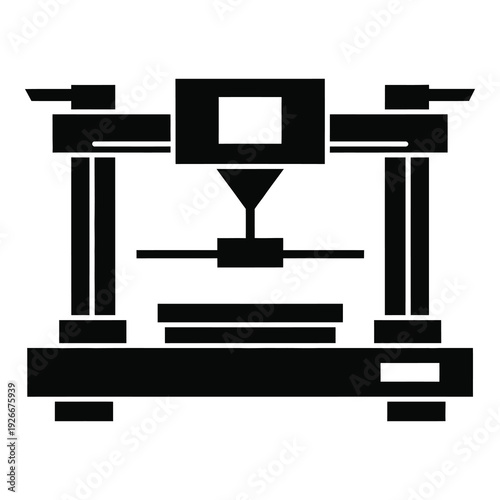 3D printer machine icon graphic design element for technology and manufacturing icon