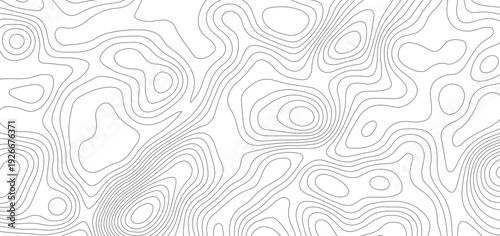 Modern topographical contour map background. topography wavy geometric lines relief surface pattern abstract vector illustration.