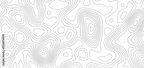 Modern topographical contour map background. topography wavy geometric lines relief surface pattern abstract vector illustration.
