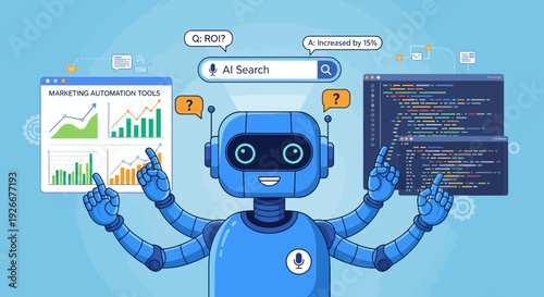 ai robot search marketing automation, artificial intelligence concept