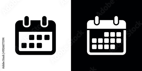 Black and white calendar on split background symbol 1