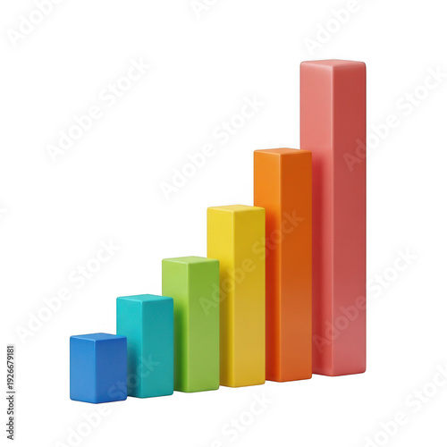 Free Download Colorful bar graph isolated on transparent background showing growth and progress presentation - GFXLoad