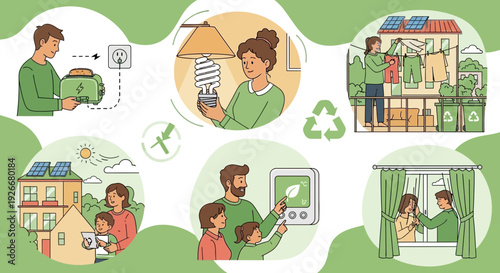 Eco-friendly lifestyle: Sustainable living, green energy, and conservation