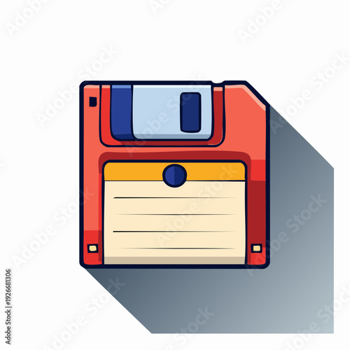 Disquette 3,5 pouces – illustration rétro vintage informatique