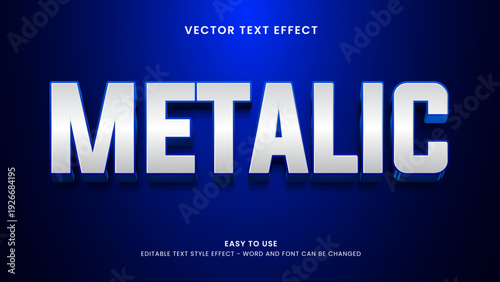metalic editable text effect 3d vector