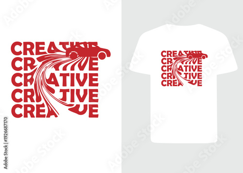 Creative Red Sports Car Typography T-Shirt Design
