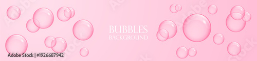 Pink bubbles background. Vector 