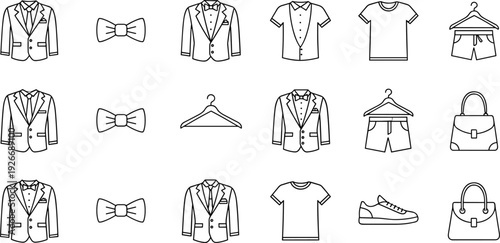 apparel, clothing, fashion, icon, vector, suit, shirt, garment, accessory, laundry, retail, style, outfit, wardrobe, textile,
