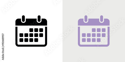 Calendar in black and purple symbol date