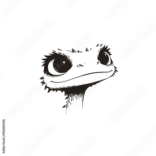 Newt. Newt simple black and white line art vector logo