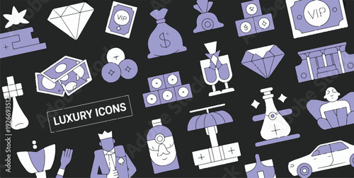A set of luxury icons