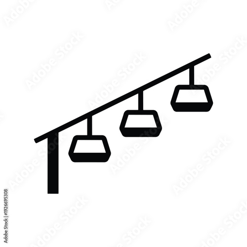 Ski Lift Silhouette Icon