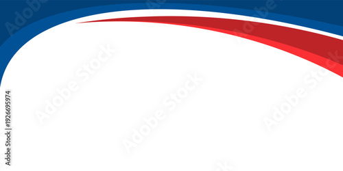Simple geometric background featuring bold blue and red curved accents along the border, ideal for professional templates, corporate graphics