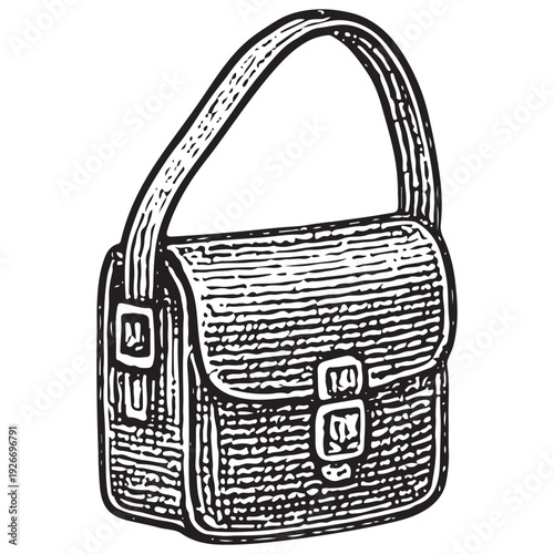 Vintage Postman Shoulder Bag Vector for Postal Service