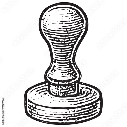 Vintage Postal Rubber Stamp Illustration for Mail Service