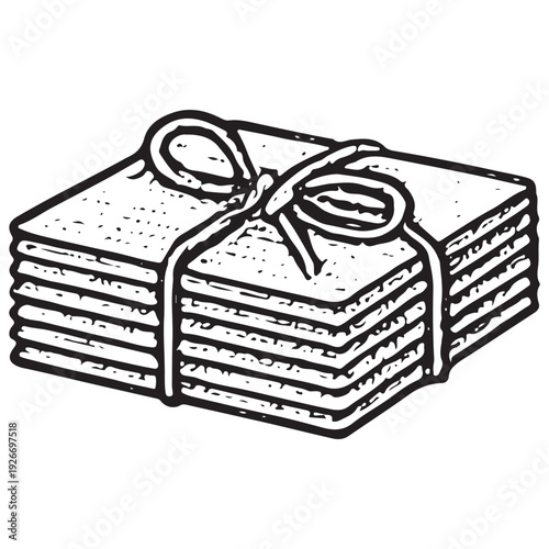 Bundled Letters Vector for Vintage Postal Service and Mail