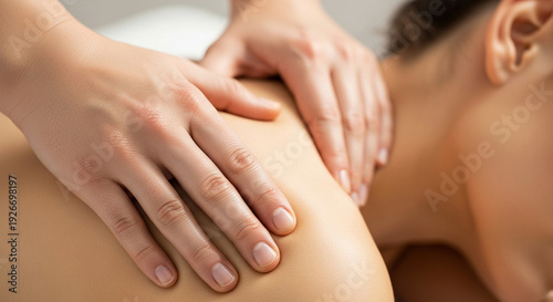 Wallpaper Mural Therapist Performing Back Massage with Gentle Hands Torontodigital.ca