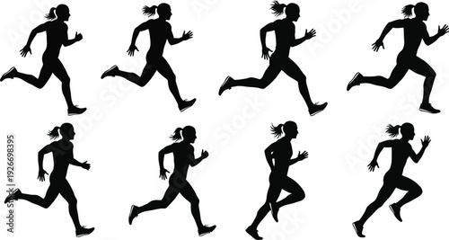 Collection of eight business and service icons, black vector symbols of tools, documents, and professional equipment isolated on white.