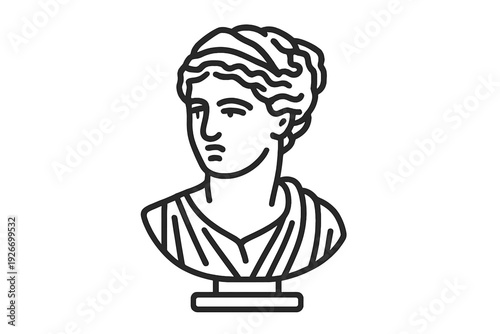 Classical antique sculpture bust of a beautiful mythological female figure