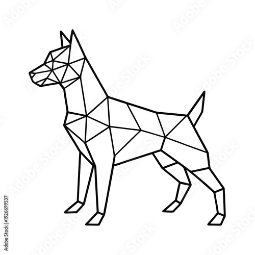 rearing polygonal cut out dog