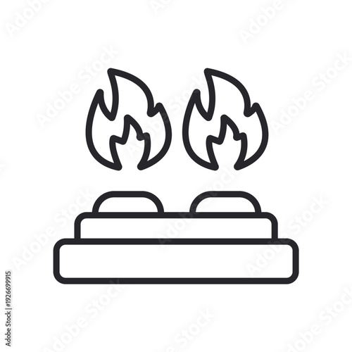 burner icons outline and Flat Style,transparent background