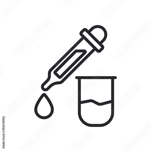 pipette icons outline and Flat Style,transparent background
