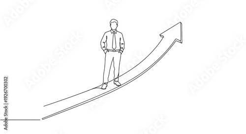 Man on tightrope with sword symbolizing business challenge and risk