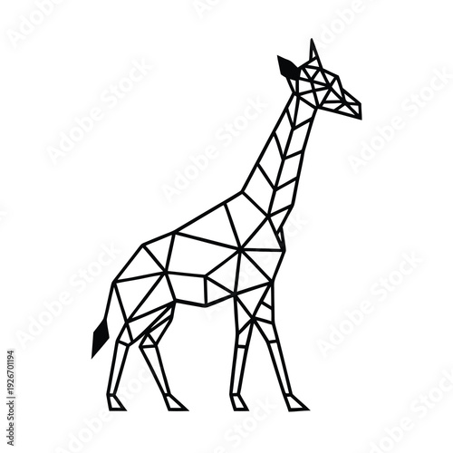 rearing polygonal cut out giraffe