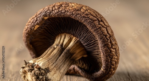 Closeup of a Mushroom with Gills.