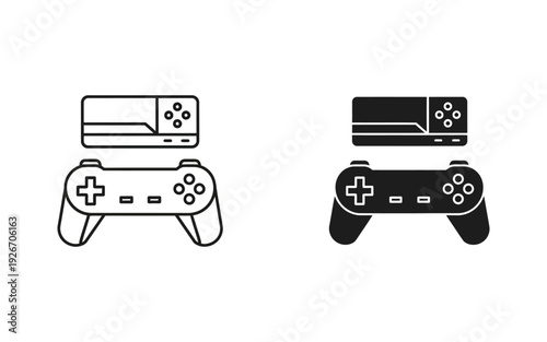 Black and white game controller with road and bubbles
