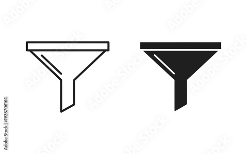 Free Download Black and white funnel in outline and solid styles - GFXLoad
