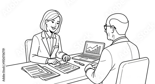 Businesswoman and Man Discussing Documents.