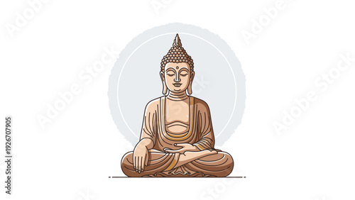Buddha Sitting Meditation Peaceful Spiritual Statue.