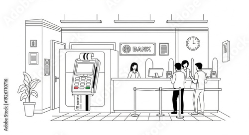 Coffee Shop Interior with Customers.