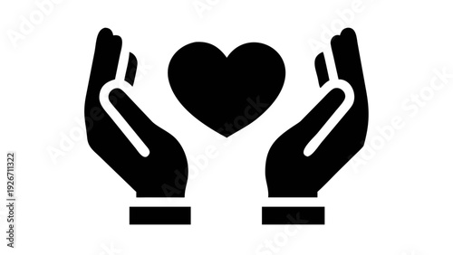 Protecting love and care with cupped hands