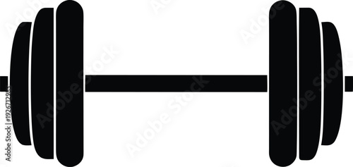 barbell pad silhouette vector art illustration, black and white design