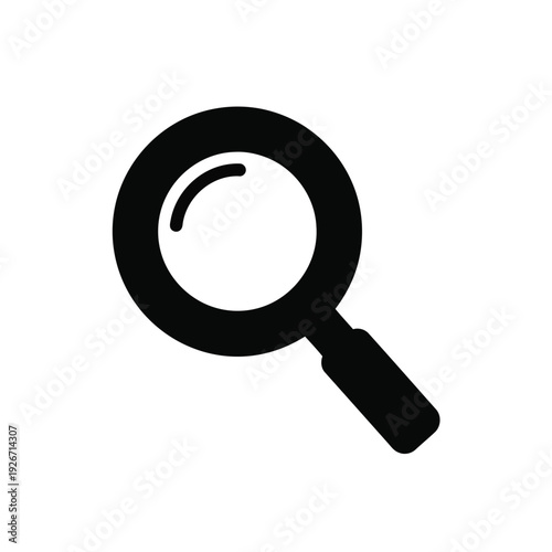 Magnifying glass icon symbolizing search and investigation tool viewed from front perspective