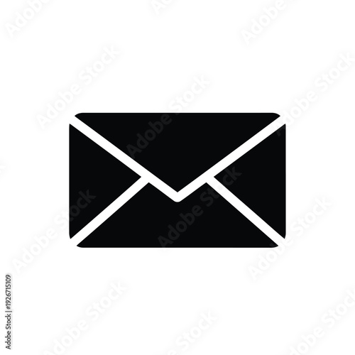 Minimalist black envelope graphic representing email and letter correspondence