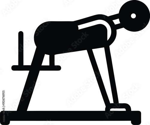 glute kickback machine silhouette vector art illustration, black and white design