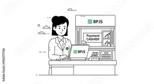 Female Pharmacist Working at Pharmacy Counter.