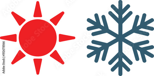 Weather icons for sun and snow
