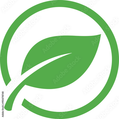 Green leaf icon symbolizing environmental sustainability and eco-friendliness
